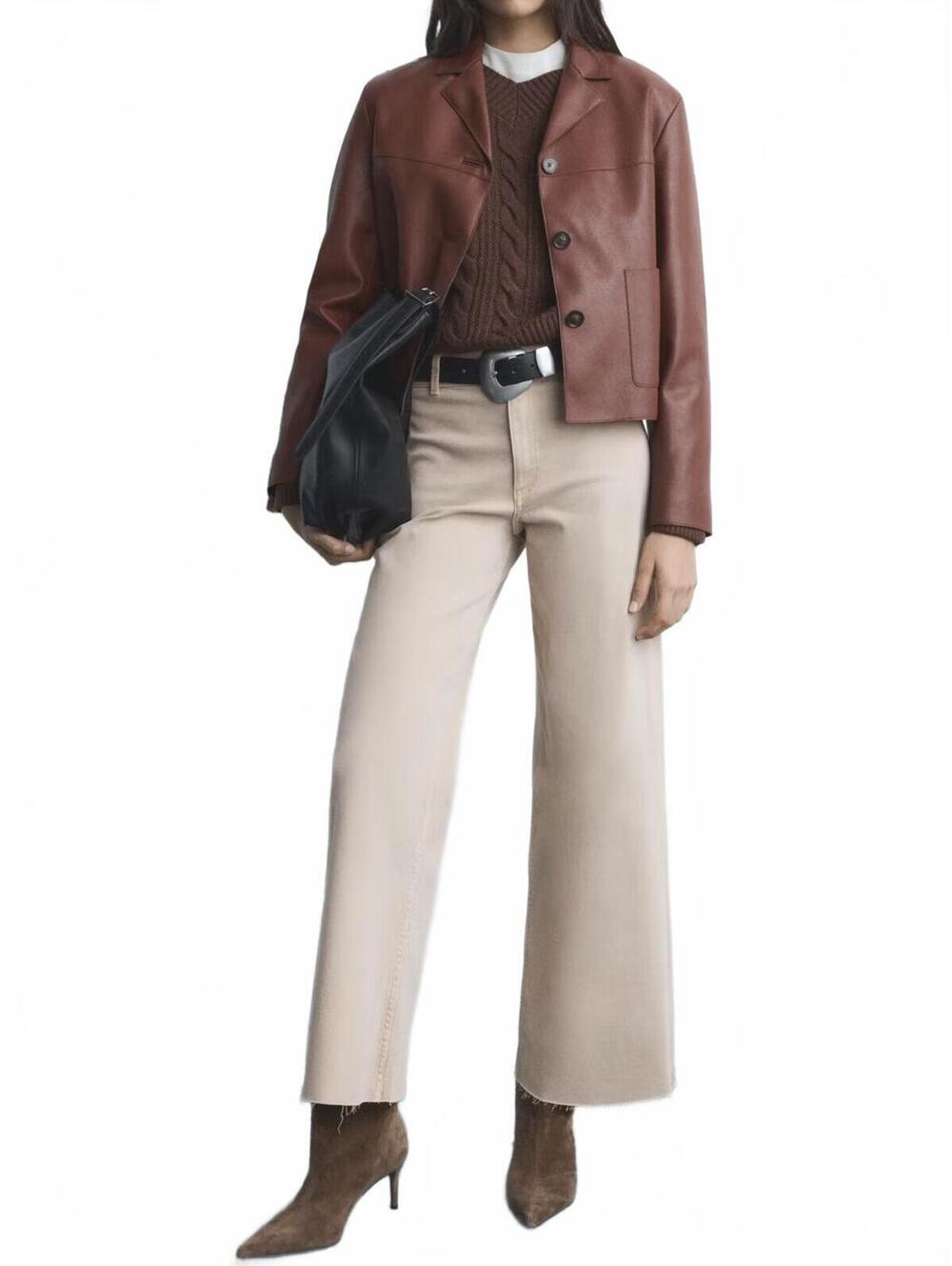 Mango Catherin Culotte High-Rise Jeans NWT Sand Size 18 / EUR 50